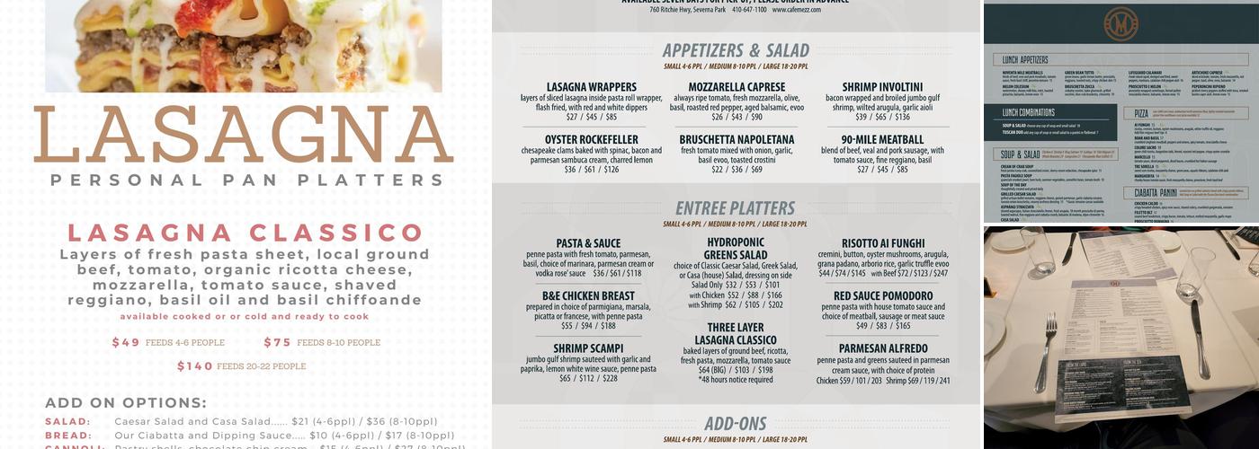 Cafe Mezzanotte Menu