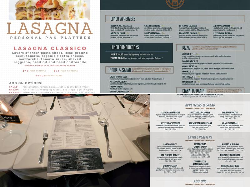 Cafe Mezzanotte Menu