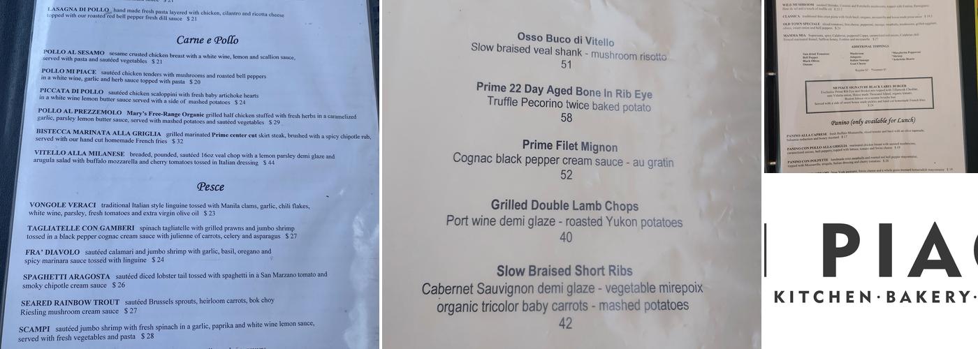 Mi Piace Menu