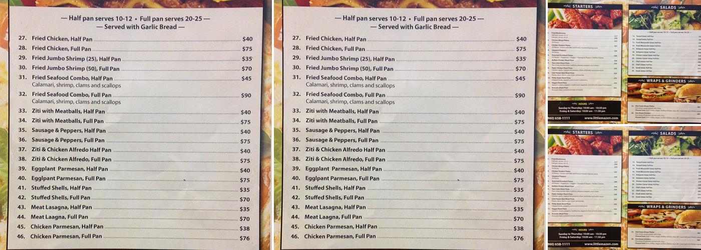 Fresh Mozzarella Pizza Menu