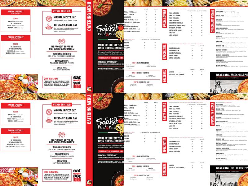Squisito Pizza and Pasta - Severna Park Menu