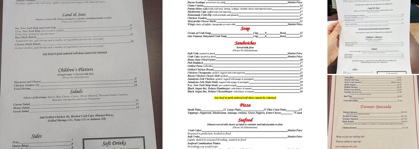 Mike's Crab House North Menu