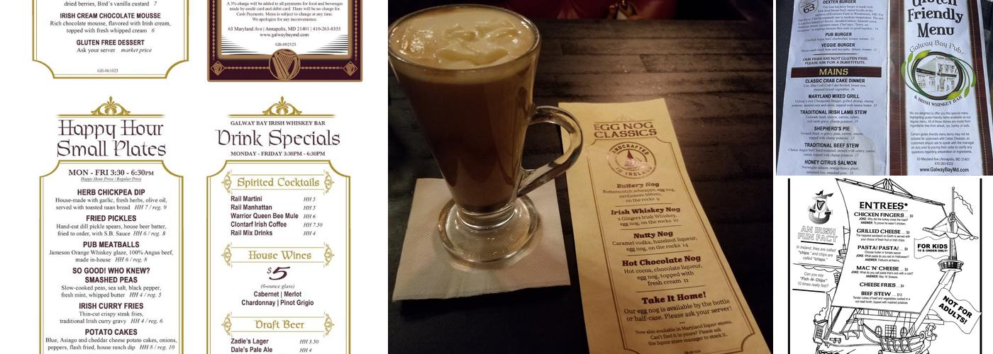 Galway Bay Irish Restaurant and Pub Menu