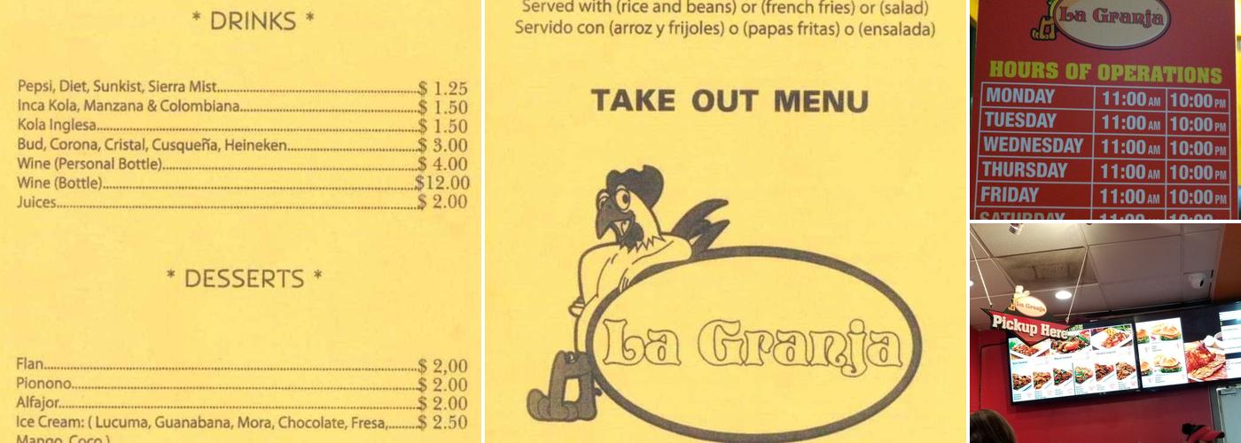 La Granja Menu