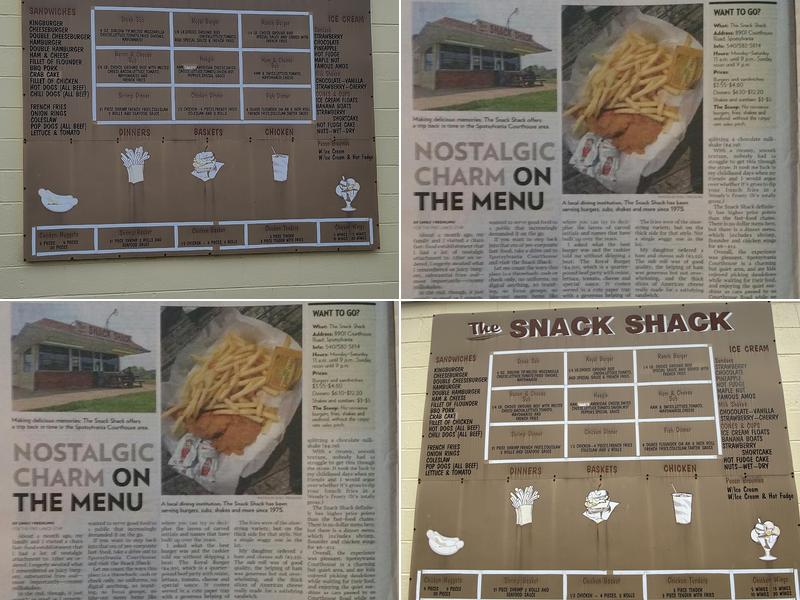 The Snack Shack Menu