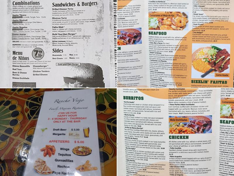 Rancho Viejo Menu