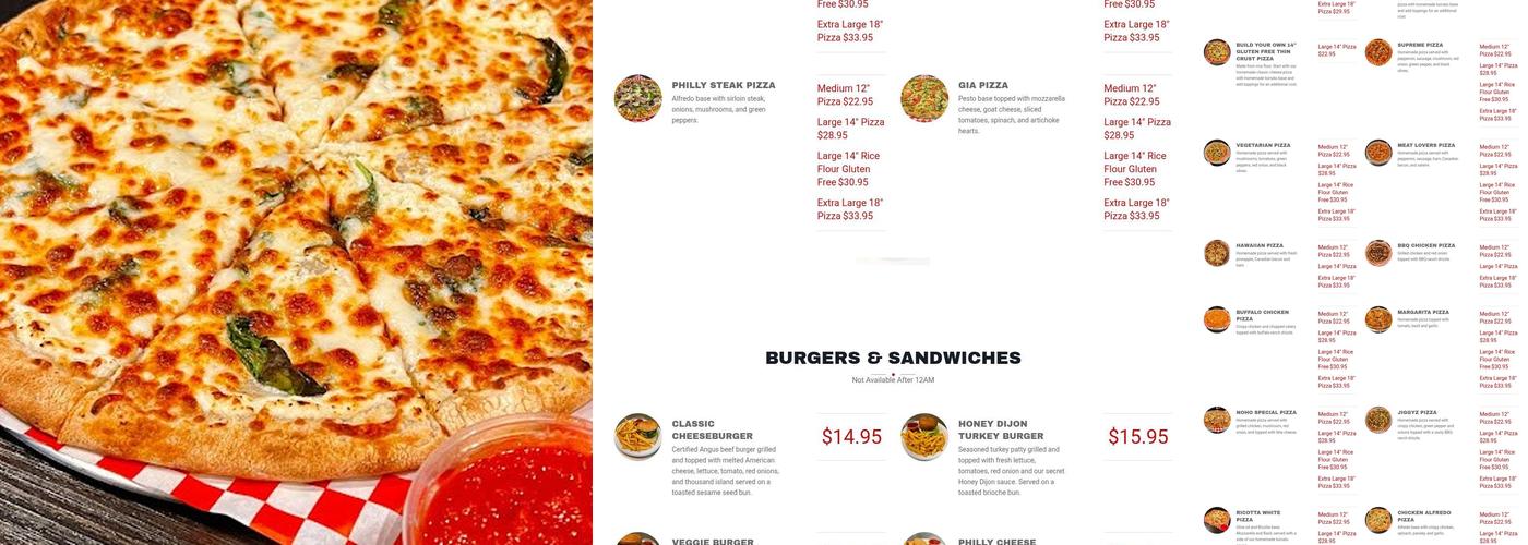 NoHo Pizza Menu