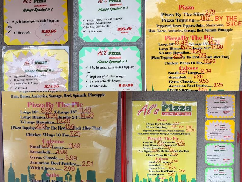 Al's Pizza Menu