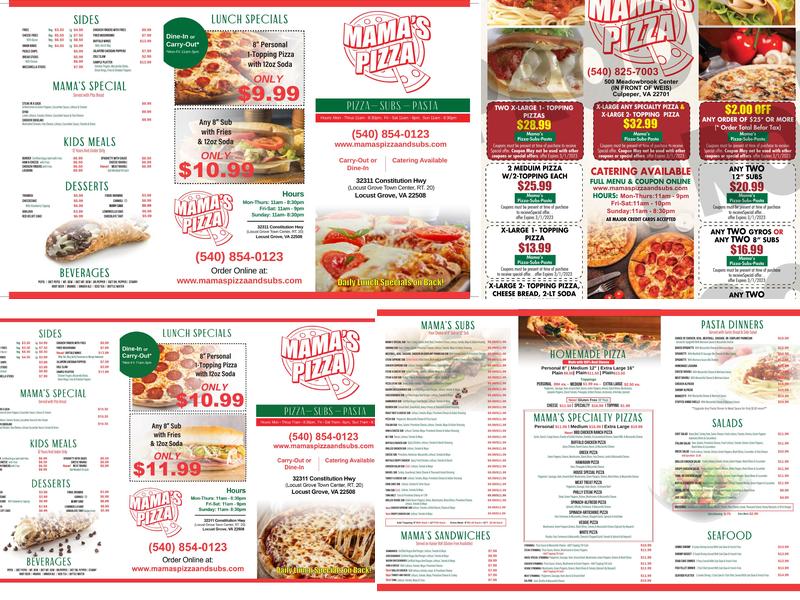 Mama's Pizza & Subs Menu