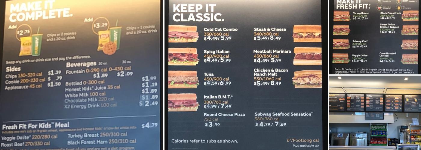 Subway Menu