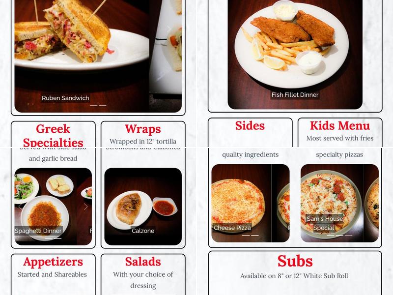 Sam's Pizza & Subs Menu