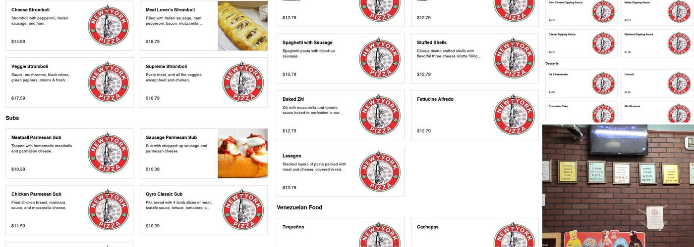 Real New York Pizza Menu