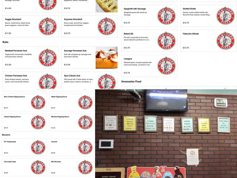 Real New York Pizza Menu