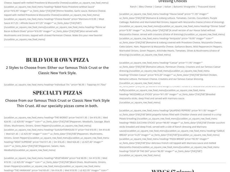 Numero Uno Pizza | North Hollywood Menu