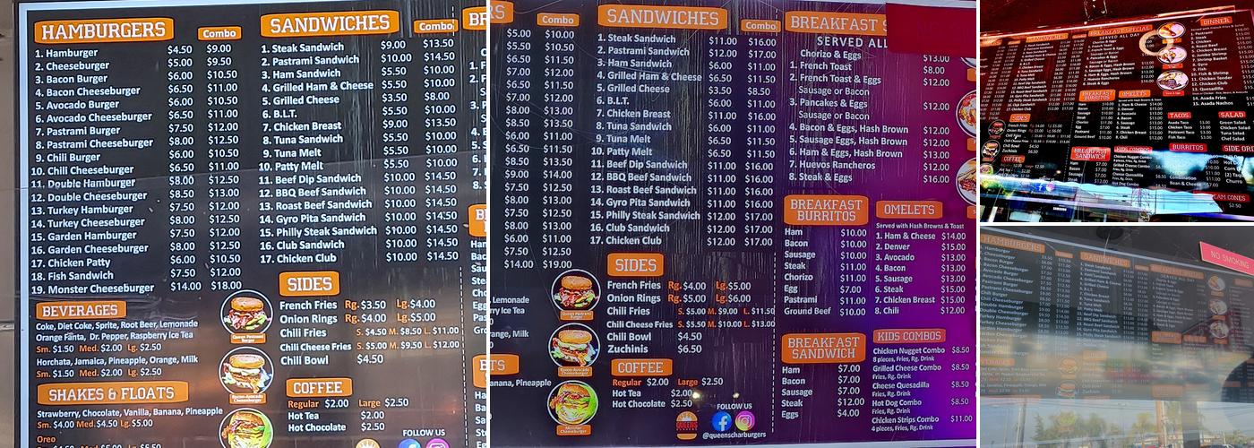 Queens Burgers - Pacoima Menu