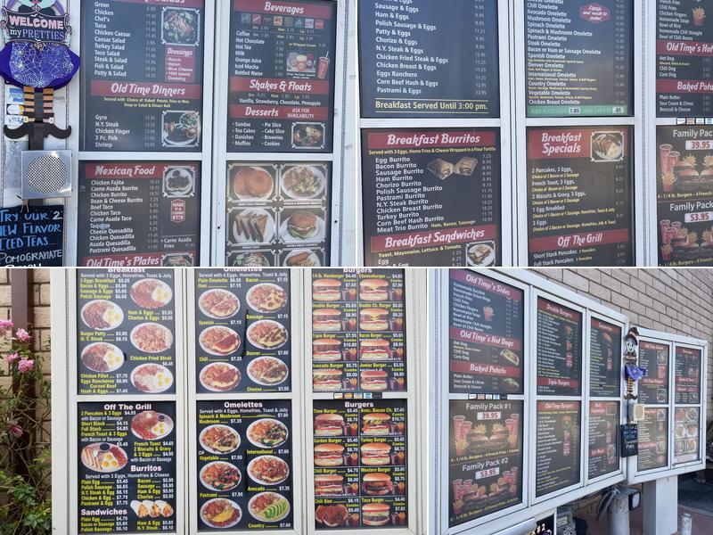 Old Time Drive In Menu