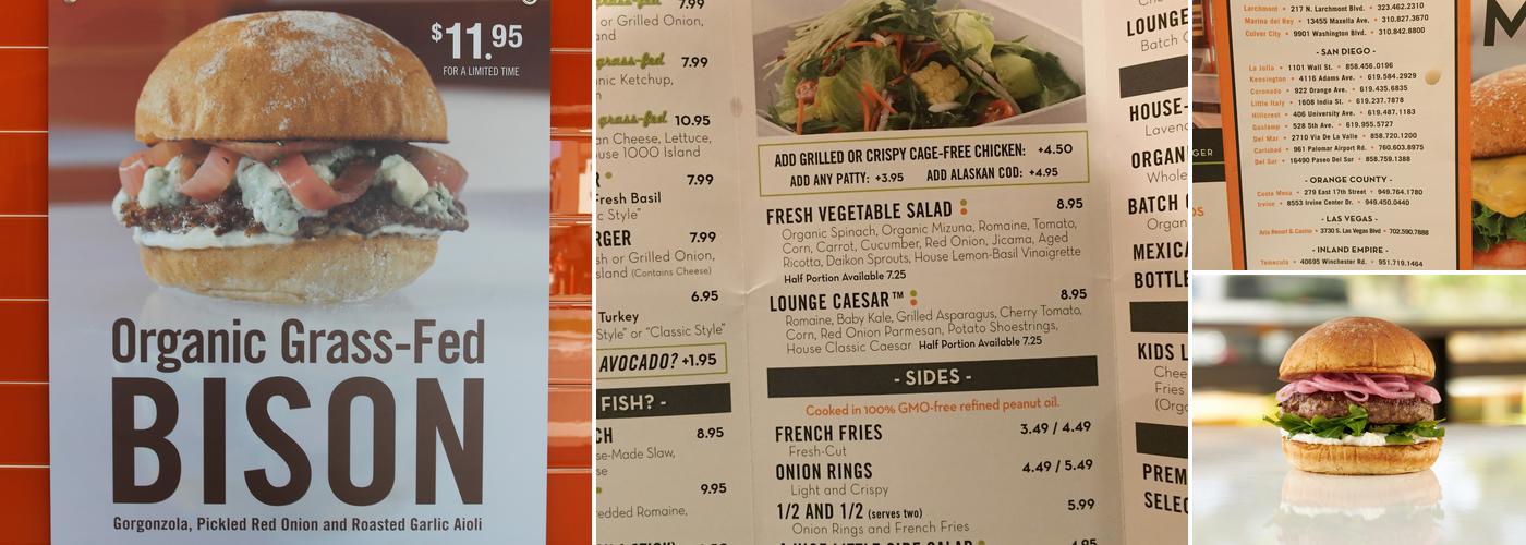 Burger Lounge Menu