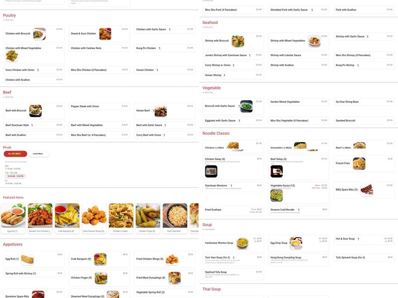 Char Koon Noodle Express Menu