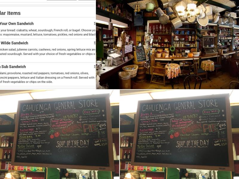 Cahuenga General Store Menu