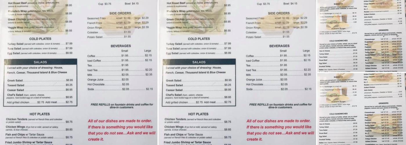 Three Brothers II Menu