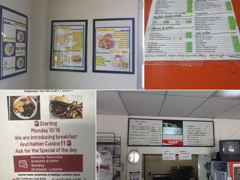 Mr Sub Shop Menu