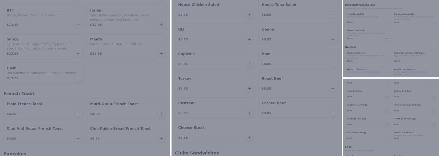 Mahaney Breakfast & Lunch Menu