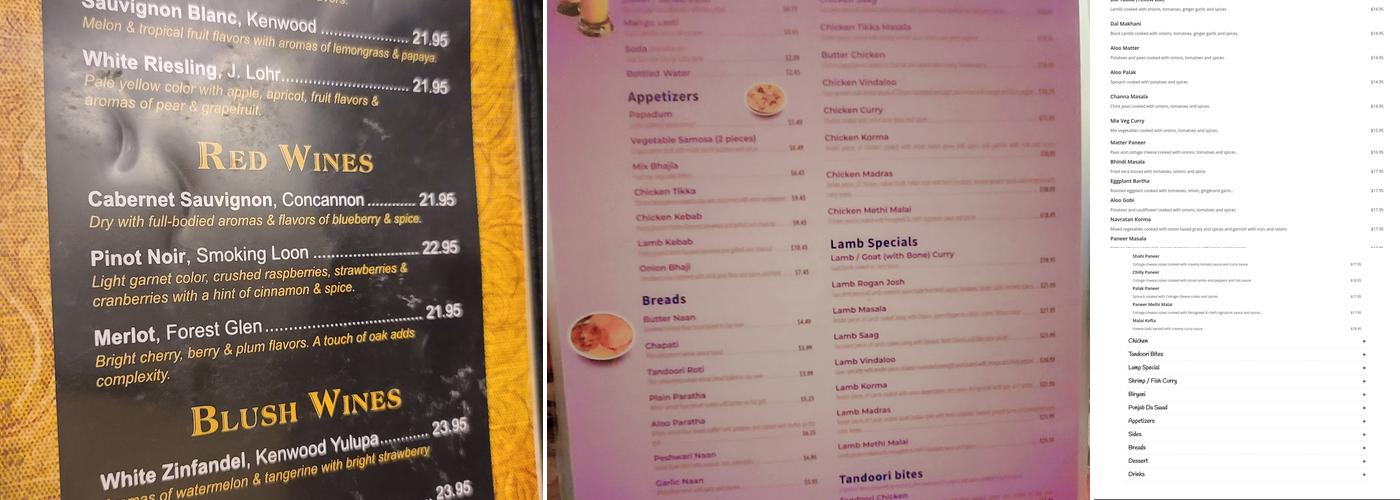 Taste of Punjab Menu