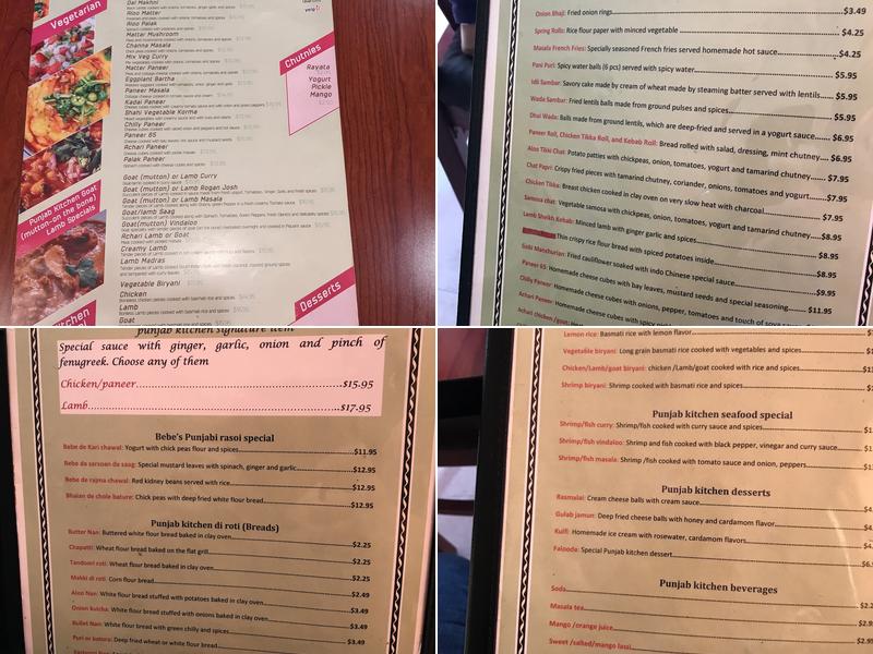 Punjab Kitchen Menu