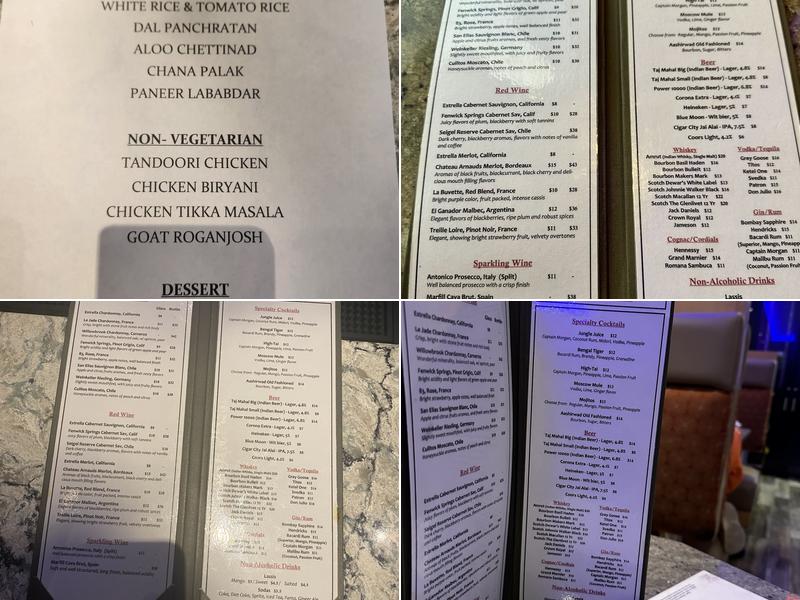 Aashirwad Indian Food & Bar Menu