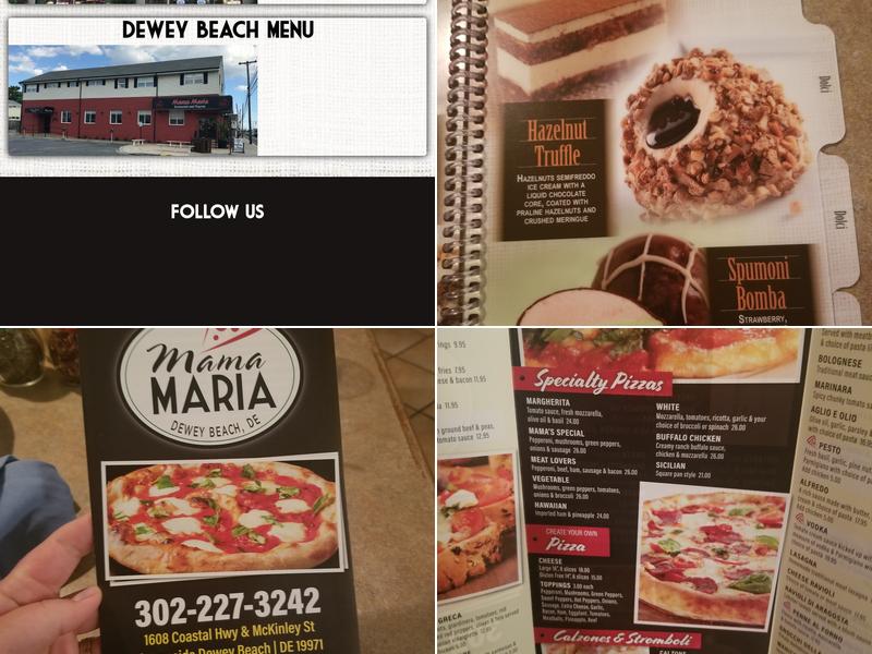 Mama Maria's Restaurant and Beach Bar Menu
