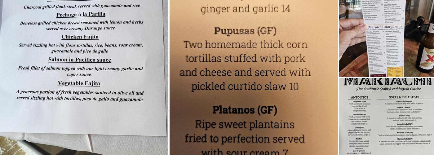 Mariachi Restaurant Menu
