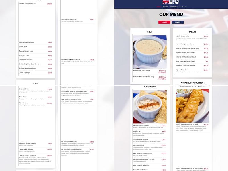 Go Fish! Menu