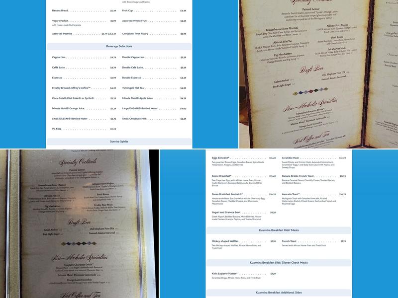 Sanaa Menu