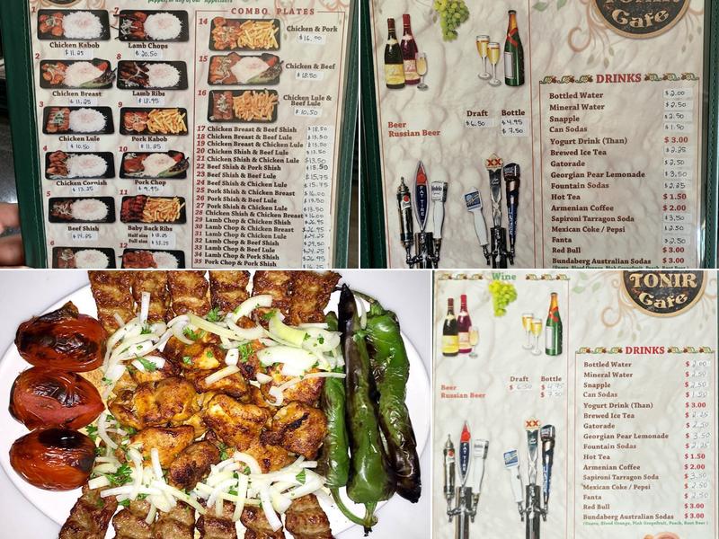 Tonir Cafe Menu