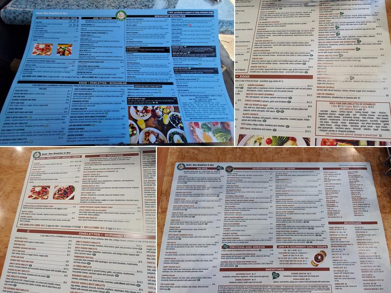 Jinky's Cafe Menu
