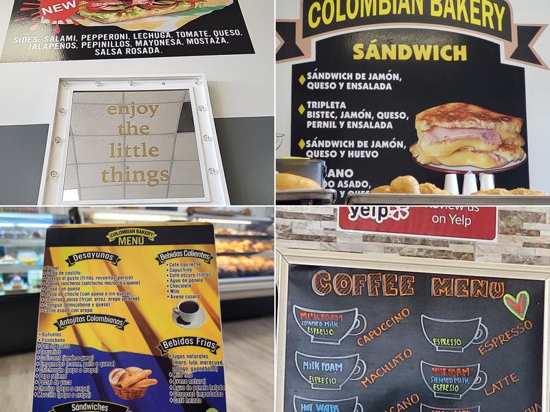 Colombian Bakery Menu
