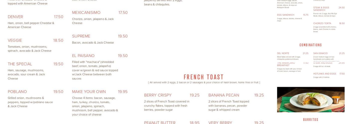 Café De Olla Restaurant Menu