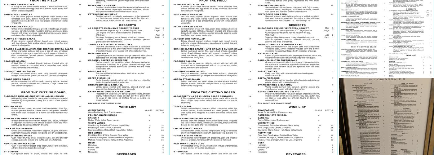59th & Lex Menu