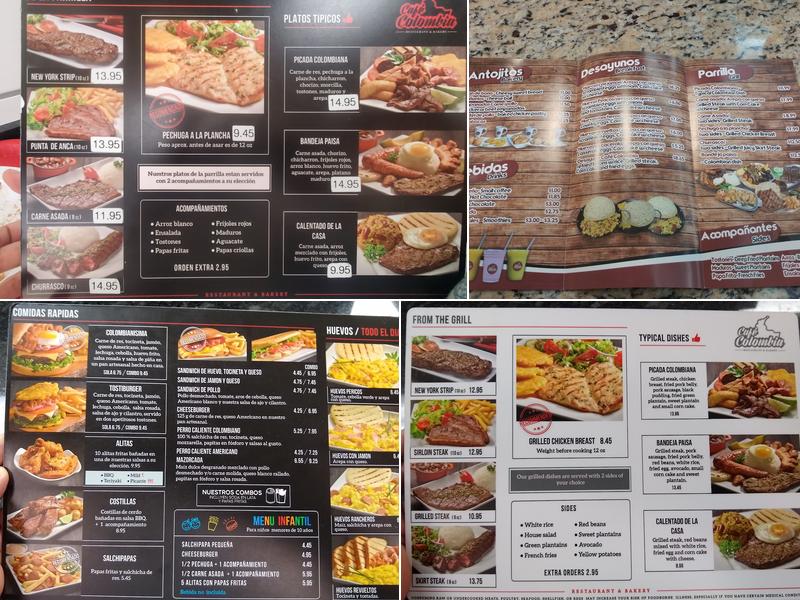 Café Colombia Restaurant & Bakery Menu