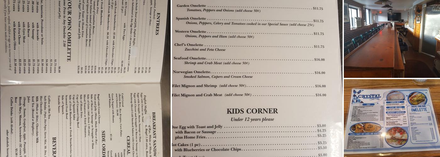 Crystal Restaurant Menu