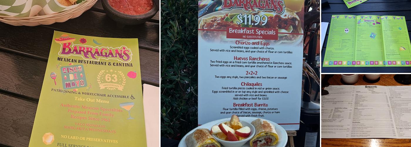 Barragan's Menu