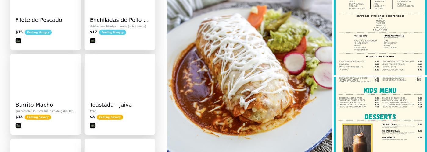 Costa Azul Menu