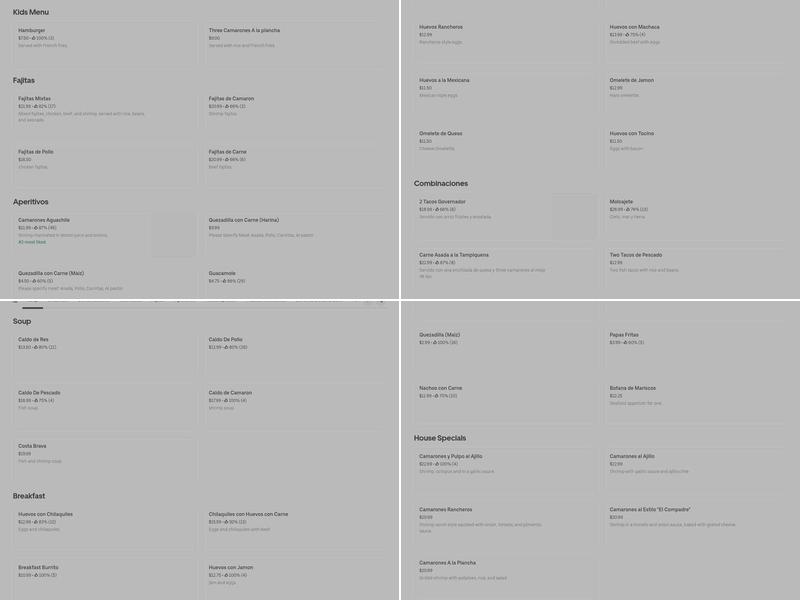 El Compadre Restaurant Menu