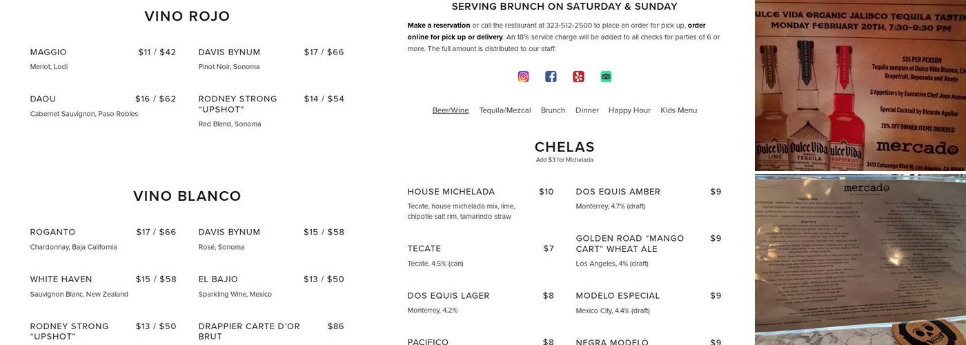 Mercado Menu