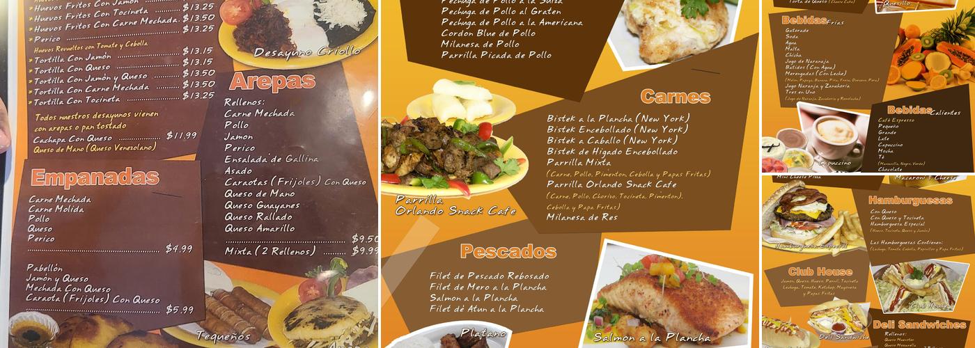 Orlando Snack Cafe Menu