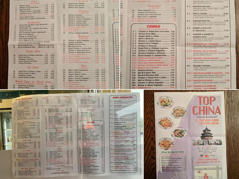 Top China Menu