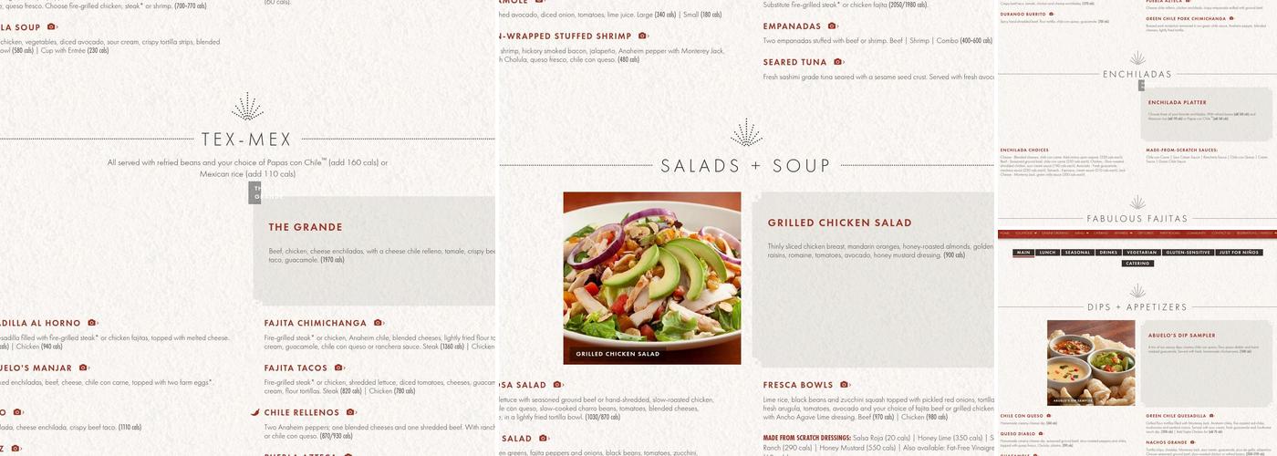 Abuelo's Mexican Restaurant Menu