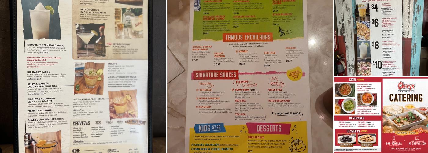 Chevys Fresh Mex Menu