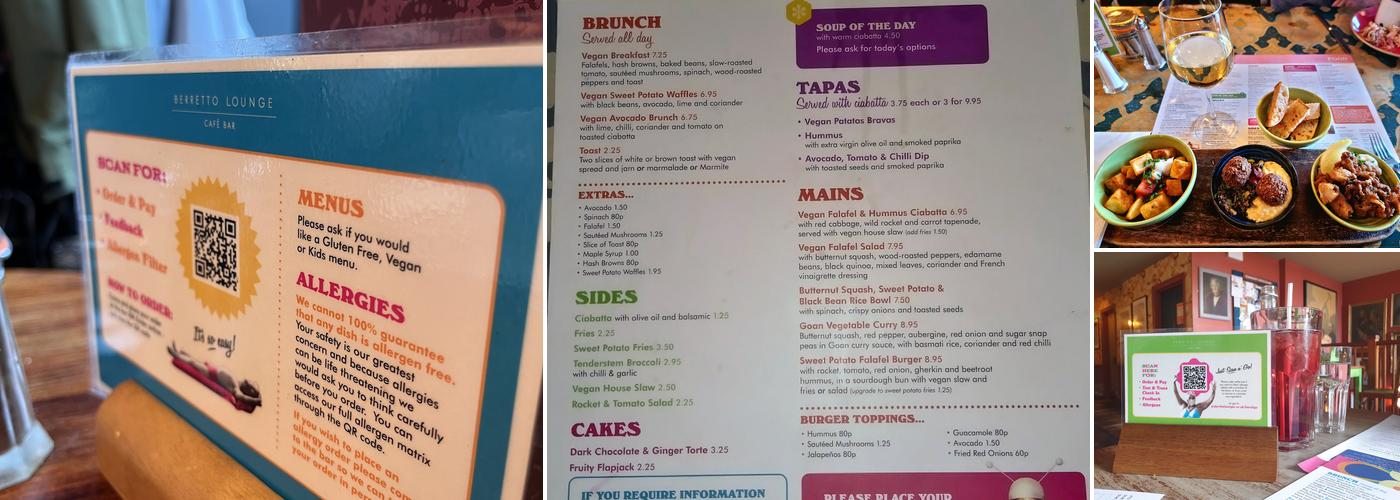 Berretto Lounge Menu