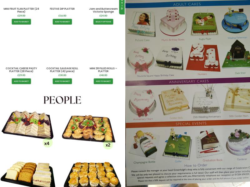 Greenhalghs Craft Bakery Ltd Menu